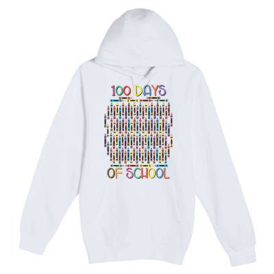 100 Days Of School Teacher Student Funny Premium Pullover Hoodie