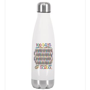 100 Days Of School Teacher Student Funny Stainless Steel Insulated Water Bottle