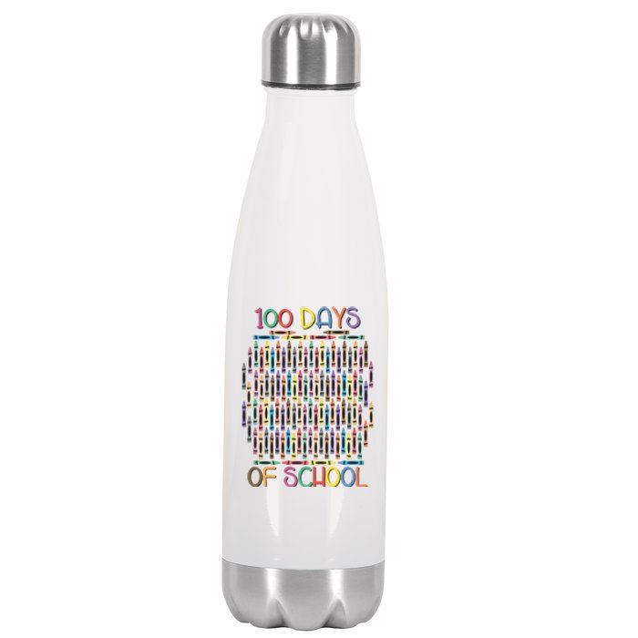 100 Days Of School Teacher Student Funny Stainless Steel Insulated Water Bottle