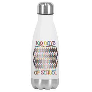 100 Days Of School Teacher Student Funny Stainless Steel Insulated Water Bottle