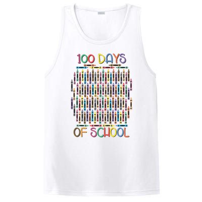 100 Days Of School Teacher Student Funny PosiCharge Competitor Tank