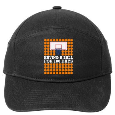 100th Day Of School Basketball Balls 100 Basket Balls Basketball Hoop 7-Panel Snapback Hat