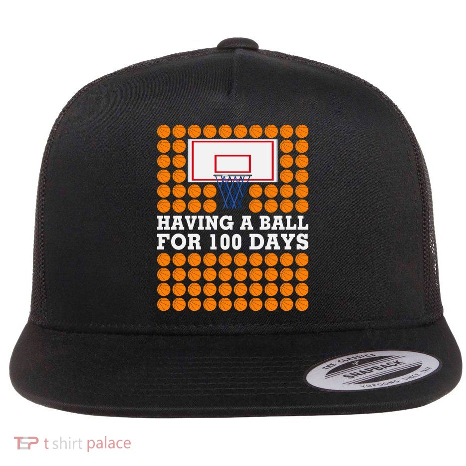100th Day Of School Basketball Balls 100 Basket Balls Basketball Hoop Flatbill Hat