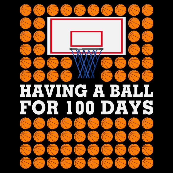 100th Day Of School Basketball Balls 100 Basket Balls Basketball Hoop Flat Bill Trucker Hat