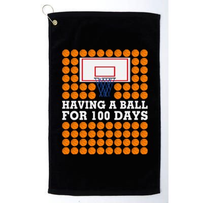 100th Day Of School Basketball Balls 100 Basket Balls Basketball Hoop Platinum Collection Golf Towel