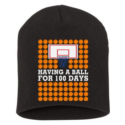 100th Day Of School Basketball Balls 100 Basket Balls Basketball Hoop Short Acrylic Beanie