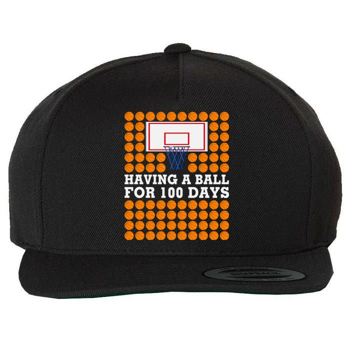 100th Day Of School Basketball Balls 100 Basket Balls Basketball Hoop Wool Snapback Cap