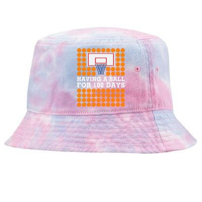 100th Day Of School Basketball Balls 100 Basket Balls Basketball Hoop Tie-Dyed Bucket Hat