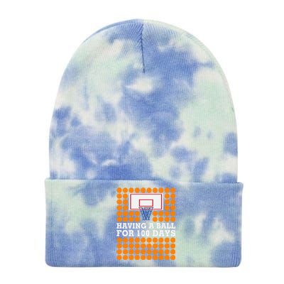 100th Day Of School Basketball Balls 100 Basket Balls Basketball Hoop Tie Dye 12in Knit Beanie