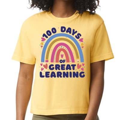 100 Days Of Great Learning School Rainbow Comfort Colors Boxy T-Shirt