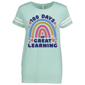 100 Days Of Great Learning School Rainbow Enza Ladies Jersey Football T-Shirt