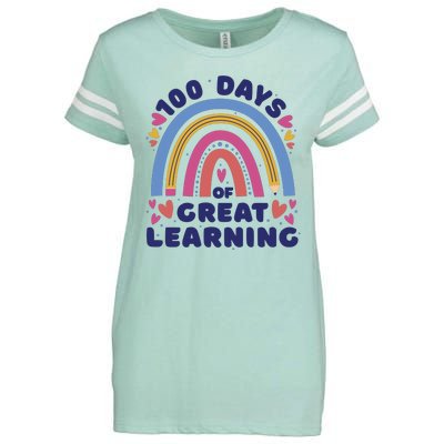 100 Days Of Great Learning School Rainbow Enza Ladies Jersey Football T-Shirt