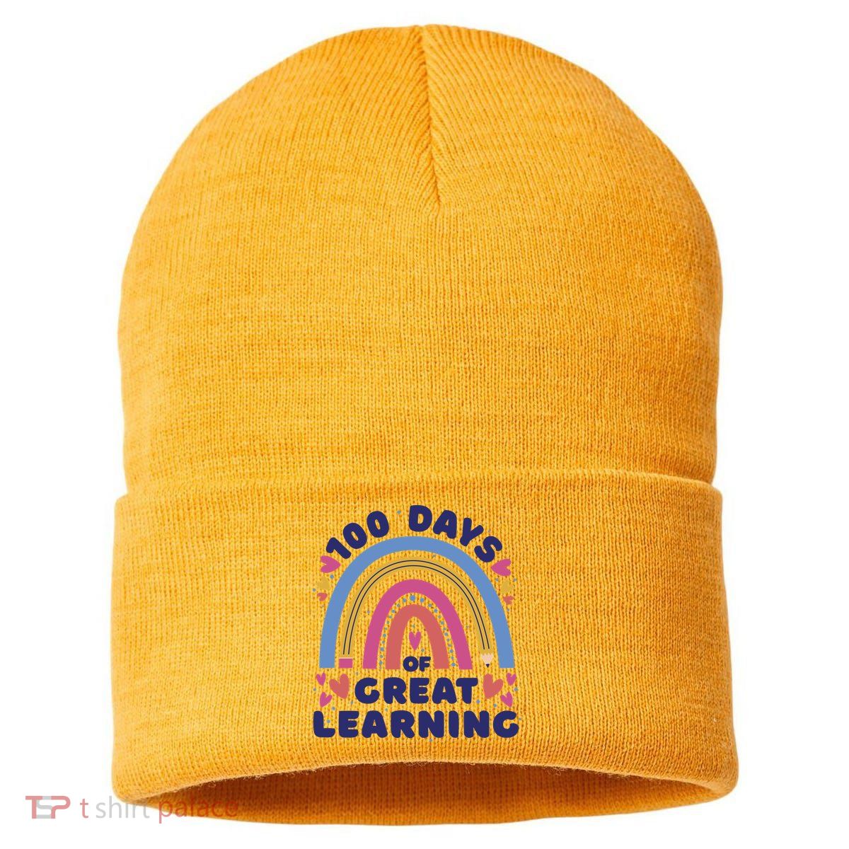 100 Days Of Great Learning School Rainbow Sustainable Knit Beanie