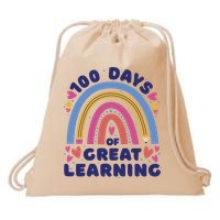 100 Days Of Great Learning School Rainbow Drawstring Bag