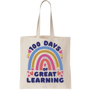 100 Days Of Great Learning School Rainbow Tote Bag