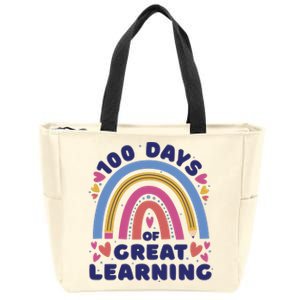 100 Days Of Great Learning School Rainbow Zip Tote Bag