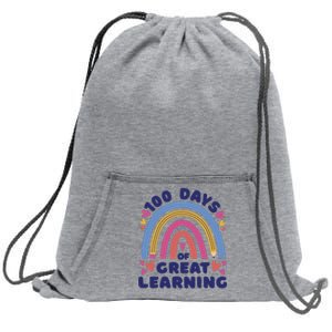 100 Days Of Great Learning School Rainbow Sweatshirt Cinch Pack Bag