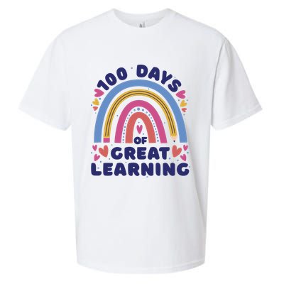 100 Days Of Great Learning School Rainbow Sueded Cloud Jersey T-Shirt