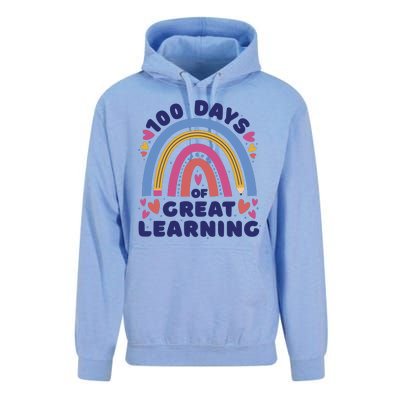 100 Days Of Great Learning School Rainbow Unisex Surf Hoodie