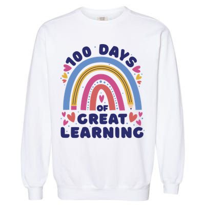 100 Days Of Great Learning School Rainbow Garment-Dyed Sweatshirt