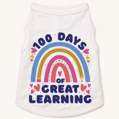 100 Days Of Great Learning School Rainbow Doggie Tank