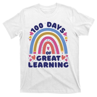 100 Days Of Great Learning School Rainbow T-Shirt