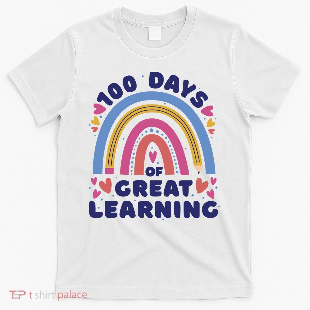 100 Days Of Great Learning School Rainbow T-Shirt