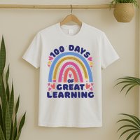 100 Days Of Great Learning School Rainbow T-Shirt