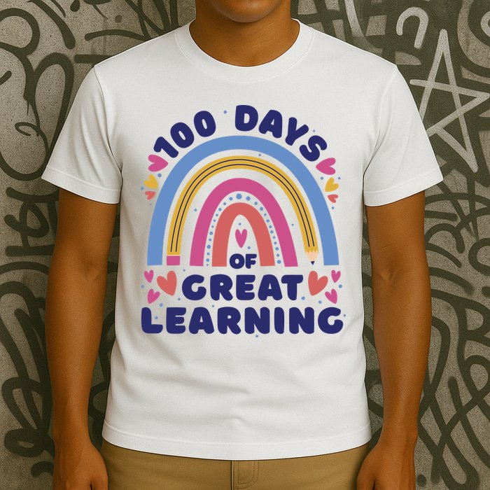 100 Days Of Great Learning School Rainbow T-Shirt
