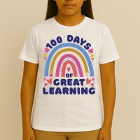 100 Days Of Great Learning School Rainbow T-Shirt