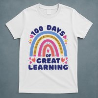 100 Days Of Great Learning School Rainbow T-Shirt