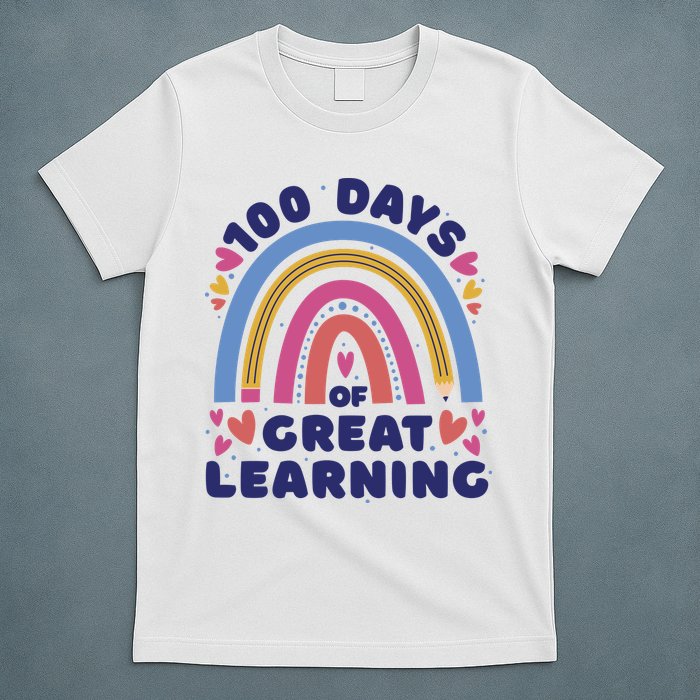 100 Days Of Great Learning School Rainbow T-Shirt