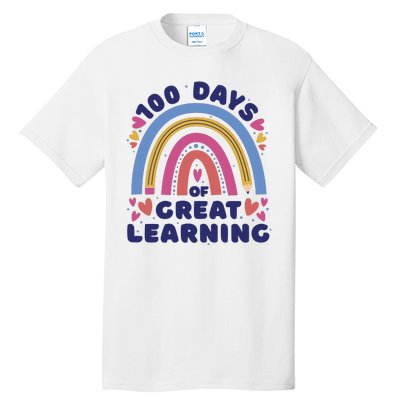 100 Days Of Great Learning School Rainbow Tall T-Shirt