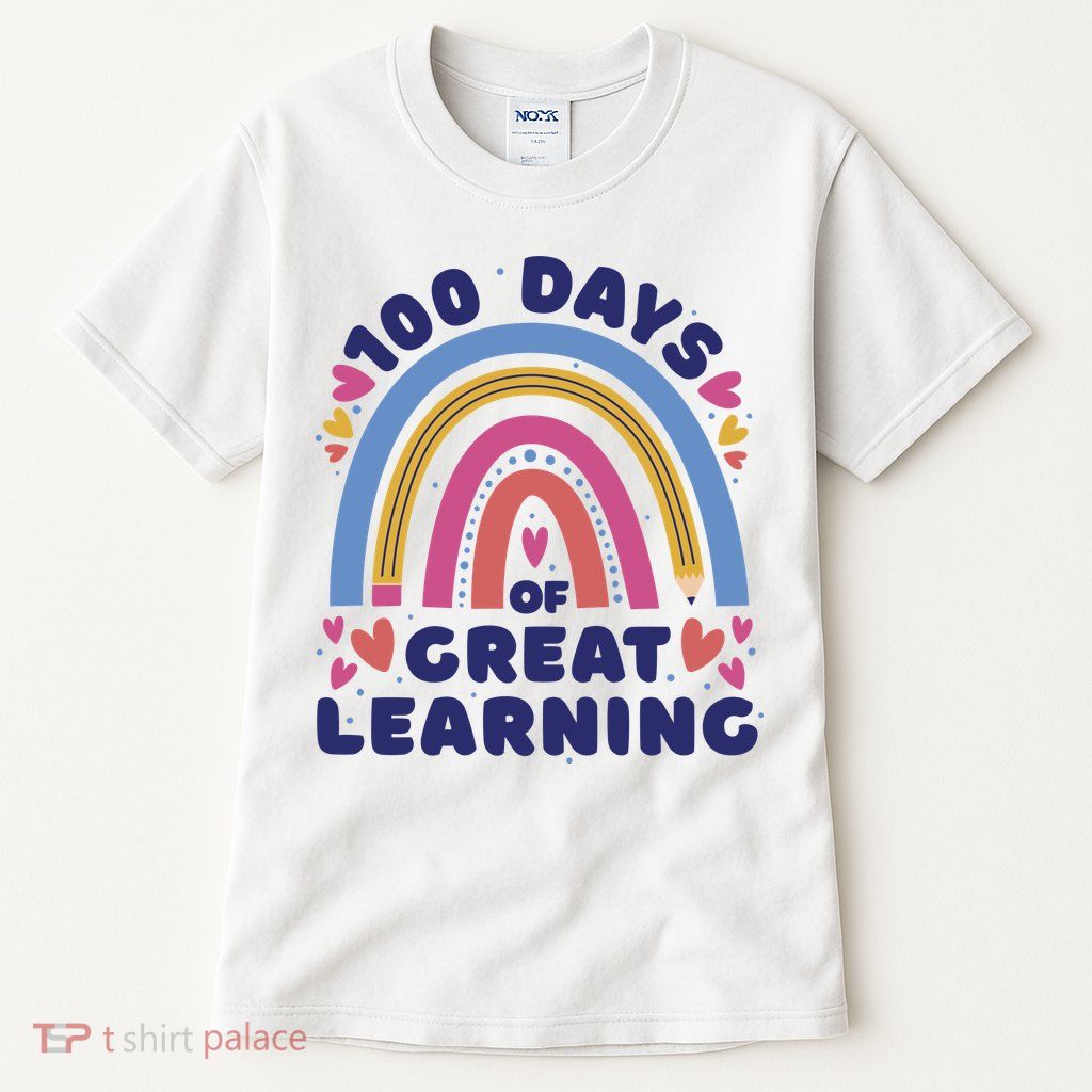 100 Days Of Great Learning School Rainbow Tall T-Shirt