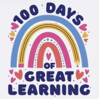 100 Days Of Great Learning School Rainbow Button