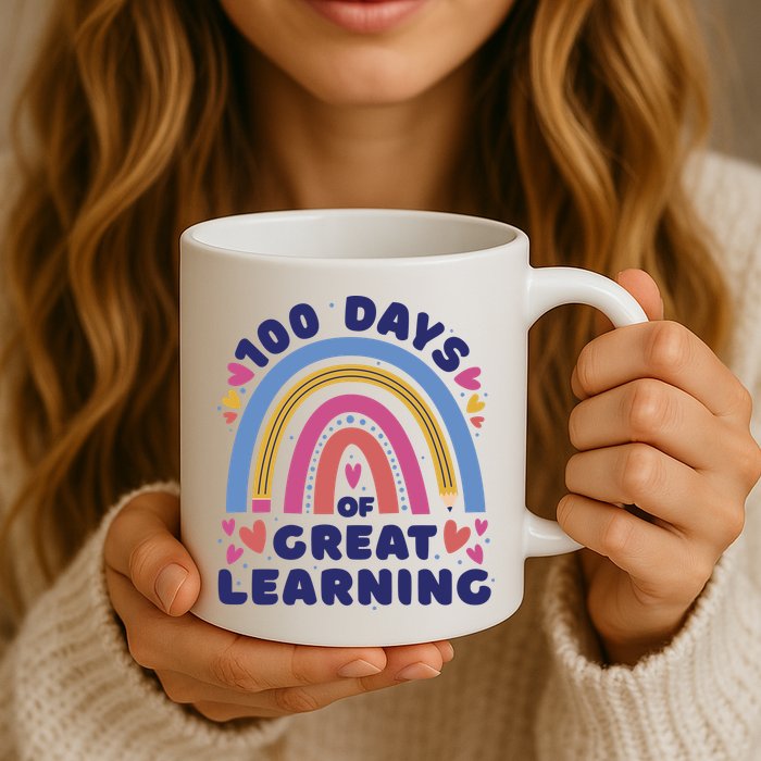 100 Days Of Great Learning School Rainbow Mug