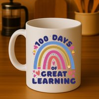 100 Days Of Great Learning School Rainbow Mug