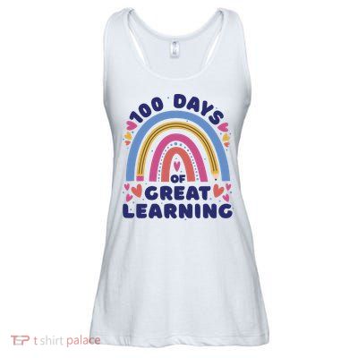 100 Days Of Great Learning School Rainbow Ladies Essential Flowy Tank