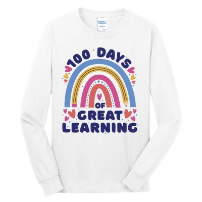 100 Days Of Great Learning School Rainbow Tall Long Sleeve T-Shirt