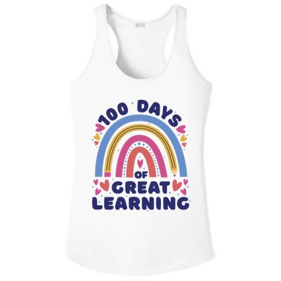 100 Days Of Great Learning School Rainbow Ladies PosiCharge Competitor Racerback Tank