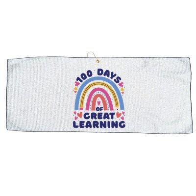 100 Days Of Great Learning School Rainbow Large Microfiber Waffle Golf Towel