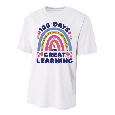 100 Days Of Great Learning School Rainbow Performance Sprint T-Shirt