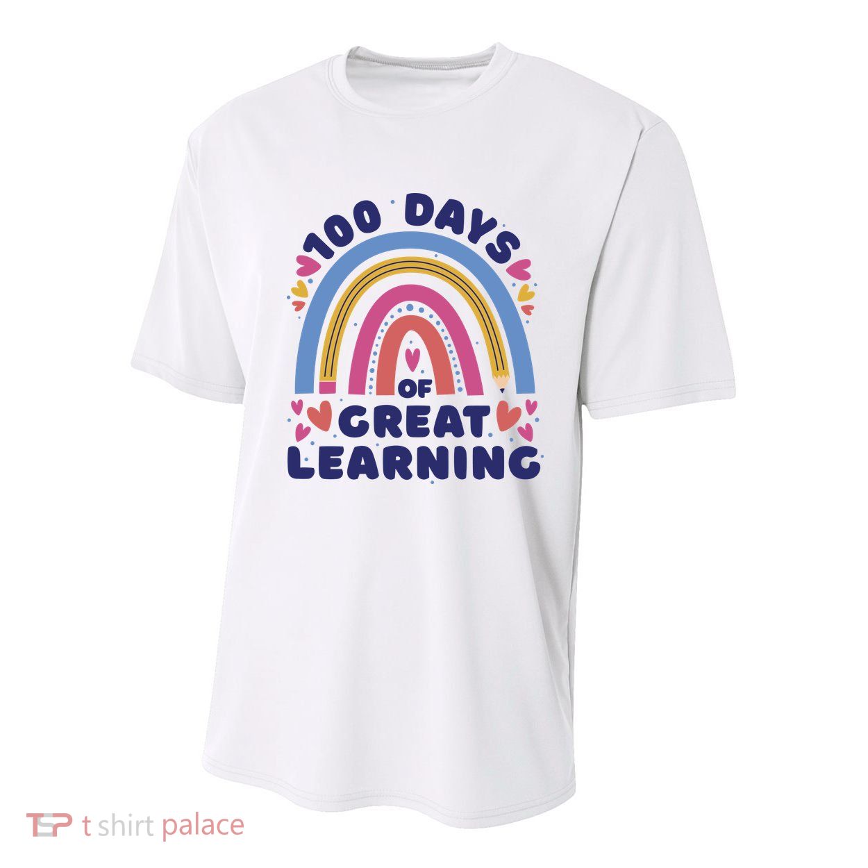 100 Days Of Great Learning School Rainbow Youth Performance Sprint T-Shirt