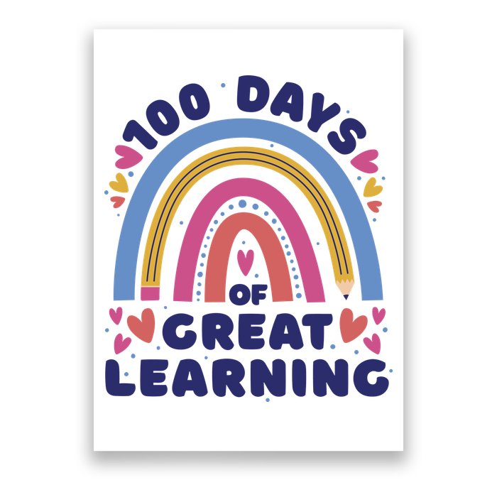 100 Days Of Great Learning School Rainbow Poster