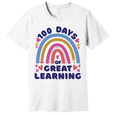 100 Days Of Great Learning School Rainbow Premium T-Shirt