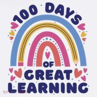 100 Days Of Great Learning School Rainbow Baby Bodysuit