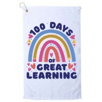 100 Days Of Great Learning School Rainbow Golf Towel
