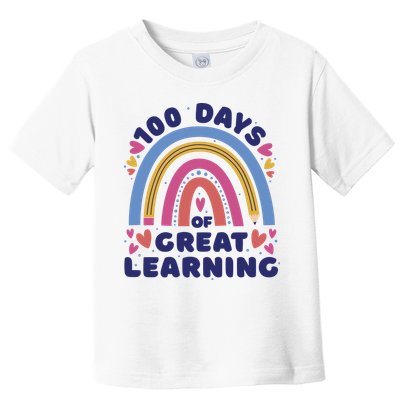 100 Days Of Great Learning School Rainbow Toddler T-Shirt