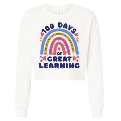 100 Days Of Great Learning School Rainbow Cropped Pullover Crew