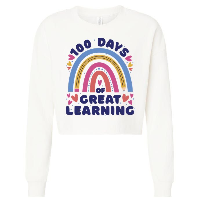 100 Days Of Great Learning School Rainbow Cropped Pullover Crew